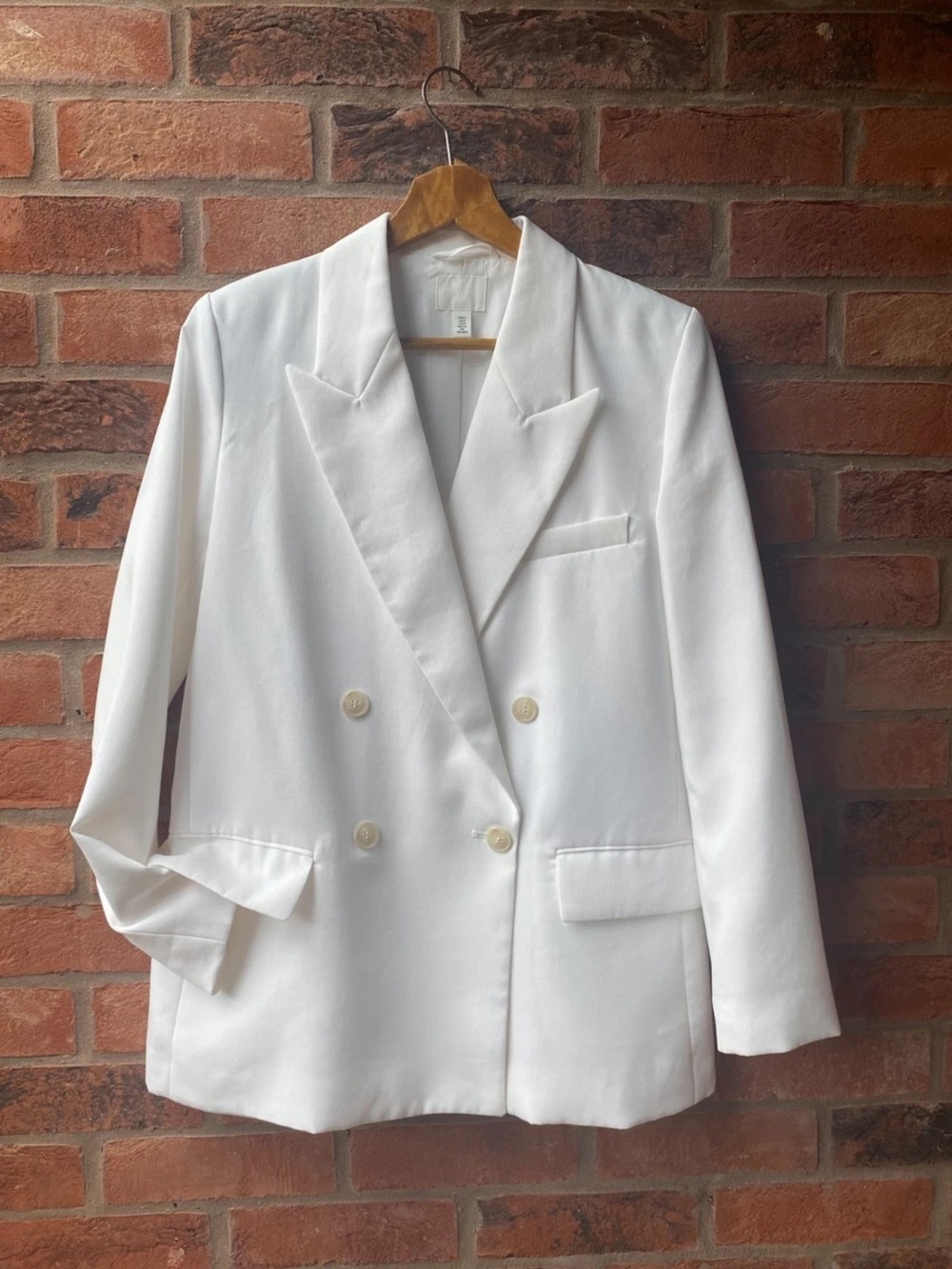 H&M Double-Breasted White Women's Blazer